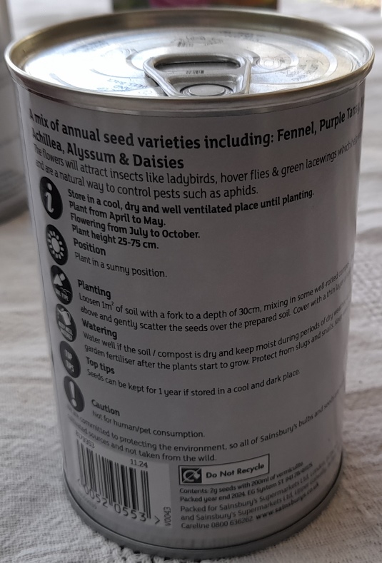 sainsburys beneficial insect wildflower tin